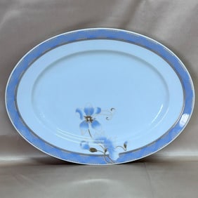 Vintage Rosenthal Group Classic Rose Oval Blue Floral Serving Platter