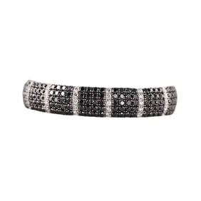 18k Gold 7.83ctw Black & White Diamond Cuff Bracelet