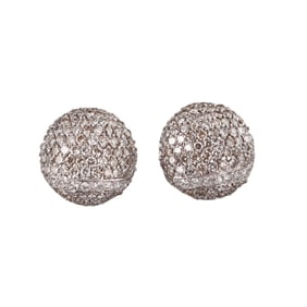 14k Gold 7ctw Diamond Button Earrings
