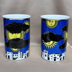 Rosenthal Classic Fornasetti The Sun Of Capri Vase Set