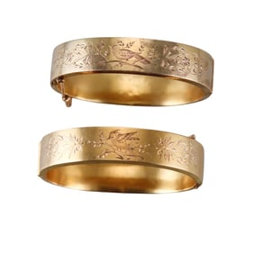 Antique Victorian Gold Bangle Bracelet Set