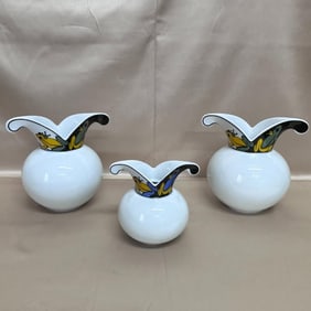 1980s Rosenthal Studio Linie Yang Frog Vase Set of 3