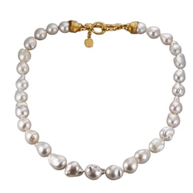 Denise Roberge 22k Gold Baroque South Sea Pearl Toggle Necklace