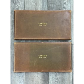 Cartier Antique Jewelry Case Set of 2 with Jewelry Sketches