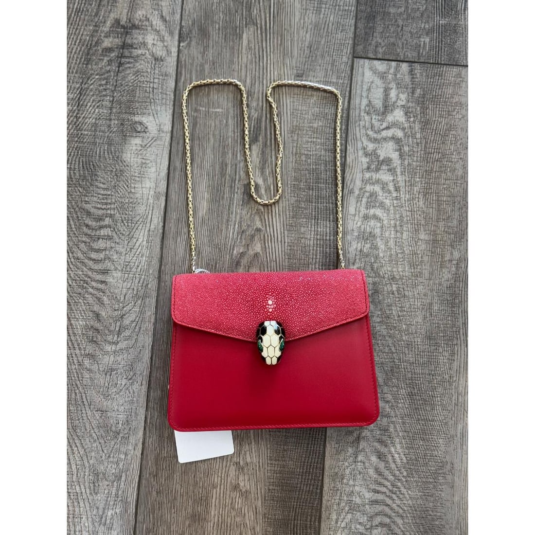 Bvlgari Bulgari Serpenti Red Leather Shoulder Bag (1 of 5)