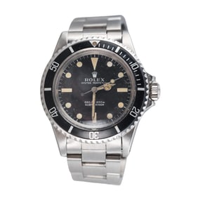 Rolex Submariner Black Steel Men's Watch 5513