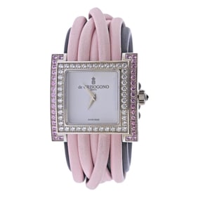 De Grisogono Allegra 18k Gold Diamond Pink Sapphire Watch 4048 13