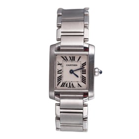 Cartier Tank Francaise Ladies 20mm Steel Watch 2384