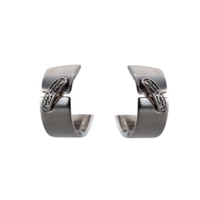 Chaumet Liens Evidence 18k Gold Diamond Hoop Earrings