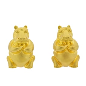 Henry Dunay 18k Gold Hippo Earrings