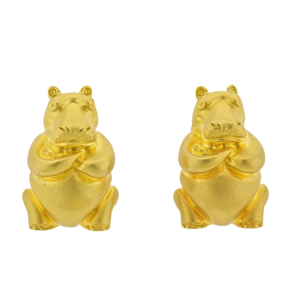 Henry Dunay 18k Gold Hippo Earrings (1 of 4)