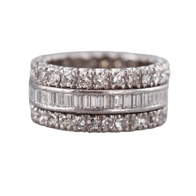 Platinum 2.50ctw Diamond Wide Eternity Band Ring