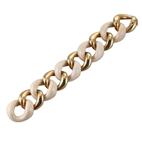 Seaman Schepps 18k Gold Large Link Mammoth Tusk Bracelet