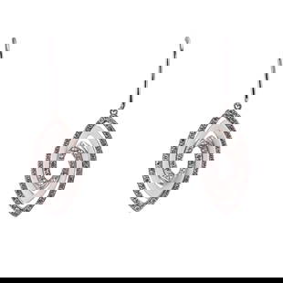 18k Gold Diamond White Enamel Drop Earrings: Metal : 18k White Gold Designer : Not Signed Gemstone : Diamonds approx. 0.96ctw. Measurements : Earrings are 44mm x 13mm. Marked: : 750. Weight: : 6.7 grams Condition: 