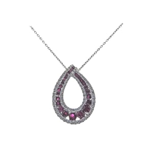 Kallati Diamond Ruby Gold Pendant Necklace