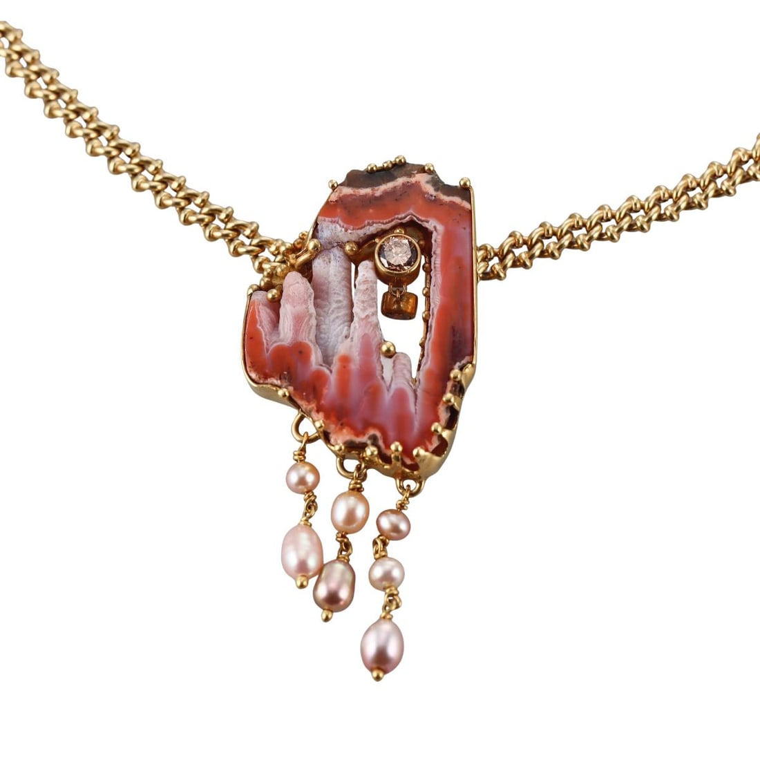Luna Felix Modernist 18k Gold Fancy Diamond Gemstone Pendant Necklace (1 of 6)