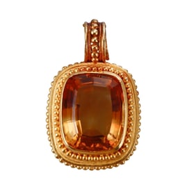 Carolyn Tyler 22k Gold Citrine Pendant