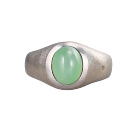 Midcentury 14k Gold Green Star Sapphire Ring
