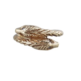 Vintage 14k Gold Diamond Snake Bypass Ring