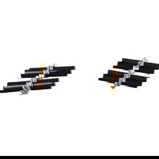 Cartier Trinity 18k GOld Onyx Bar Cufflinks: Metal  : 18k Yellow Gold  Designer  : Cartier  Gemstone  : Onyx.  Measurements  : Each top is 23mm x 8mm.  Marked:  : Cartier, 750, BX5507.  Weight:  : 9.9 grams  Condition:
