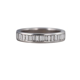 Platinum Baguette Diamond Wedding Band Ring