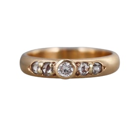 14k Gold Rose Cut Diamond Band Ring