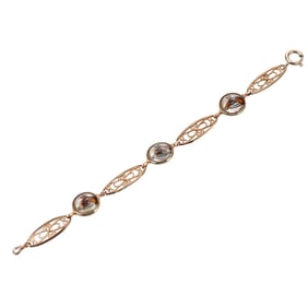 Vintage 14k Gold Reverse Painting Horse Bracelet