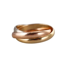 Cartier Trinity 18k Tri Color Gold Band Ring Size 46