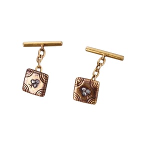 Antique Victorian 18k Gold Diamond Cufflinks