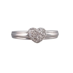 14k Gold Diamond Heart Ring