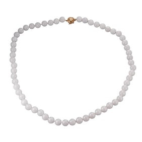 Gump's 14k Gold Jade Bead Necklace