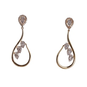 14k Gold Diamond Drop Earrings
