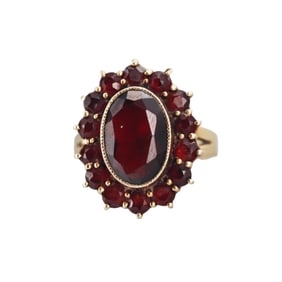 Vintage Gold Bohemian Garnet Ring
