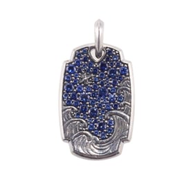 David Yurman Waves Sapphire Silver Pendant