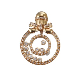 18k Gold Floating Diamond Pendant