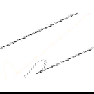 GIA Natural Pearl Antique Gold Silver Diamond Bracelet: Metal  : Silver Top / Gold Back  Designer  : Not Signed  Gemstone  : GIA certified 9 saltwater natural pearls, randing from 5.5mm to 6.55 x 6.31mm. OMC diamonds approx. 3.00ctw.  Measurements  : Brace