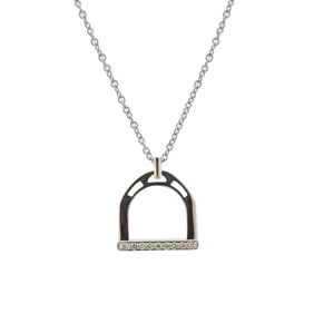 Ubaldi Diamond 18k Gold Stirrup Pendant Necklace