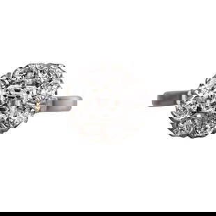 Antique Russian 14k Gold Diamond Cluster Ring: Metal  : 14k Yellow White Gold  Designer  : Not Signed  Gemstone  : Diamonds approx. 0.85ctw.  Measurements  : Ring size 8, top is 11.5mm in diameter.  Marked:  : Russian gold marks.  Weig