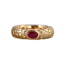 Chaumet 18k Gold Ruby Band Ring
