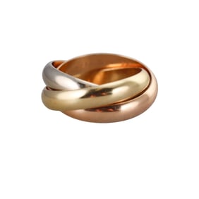 Cartier Trinity 18k Tri Color Gold Band Ring Size 52