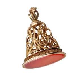 Antique 18k Gold Carnelian Fob Pendant
