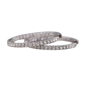 14k Gold Inside Out Diamond Hoop Earrings