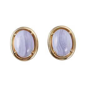 Gump's 18k Gold Chalcedony Earrings