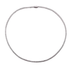 14k Gold EGL 7 ctw Lab Grown Diamond Tennis Necklace