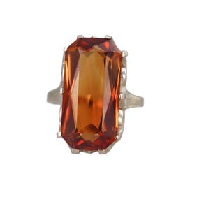 Art Deco 20k Gold Citrine Ring