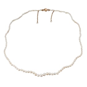 GIA Antique Natural Pearl Gold Necklace