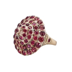 Antique 12k Gold Ruby Dome Ring