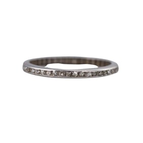 Midcentury Platinum Diamond Eternity Wedding Band Ring