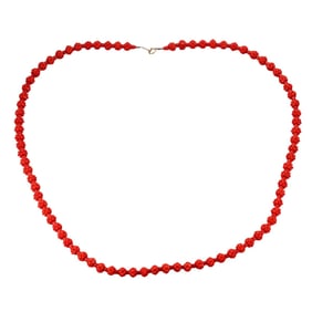 18k Gold Coral Bead Necklace