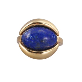Cartier 1960s Vintage 18k Gold Lapis Ring